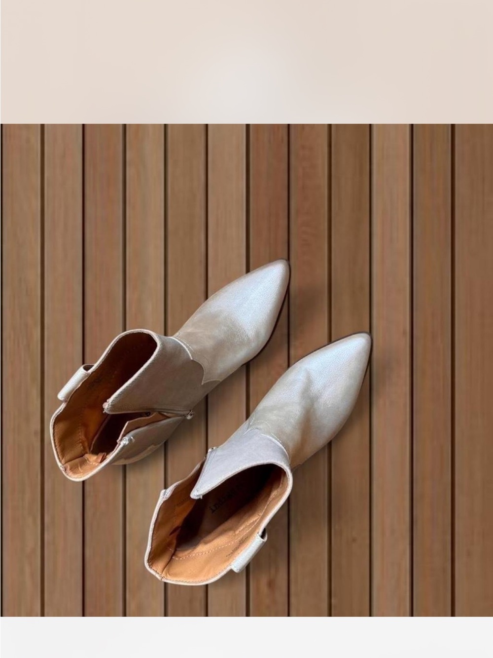 JUST IN ! Indigo Pointed Ankle Booties in Light Beige